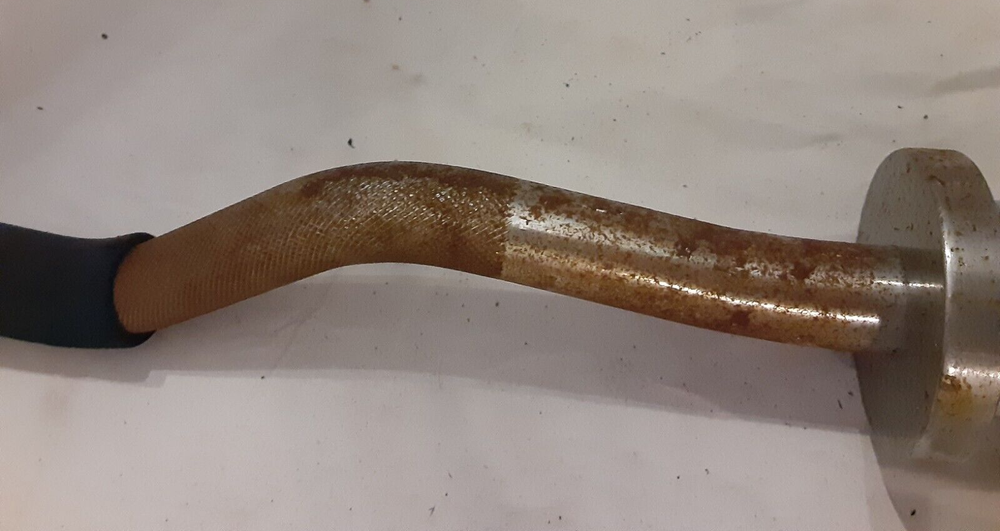 EZ Curl Bar Olympic solid w/ blue padded grips 46", RUST