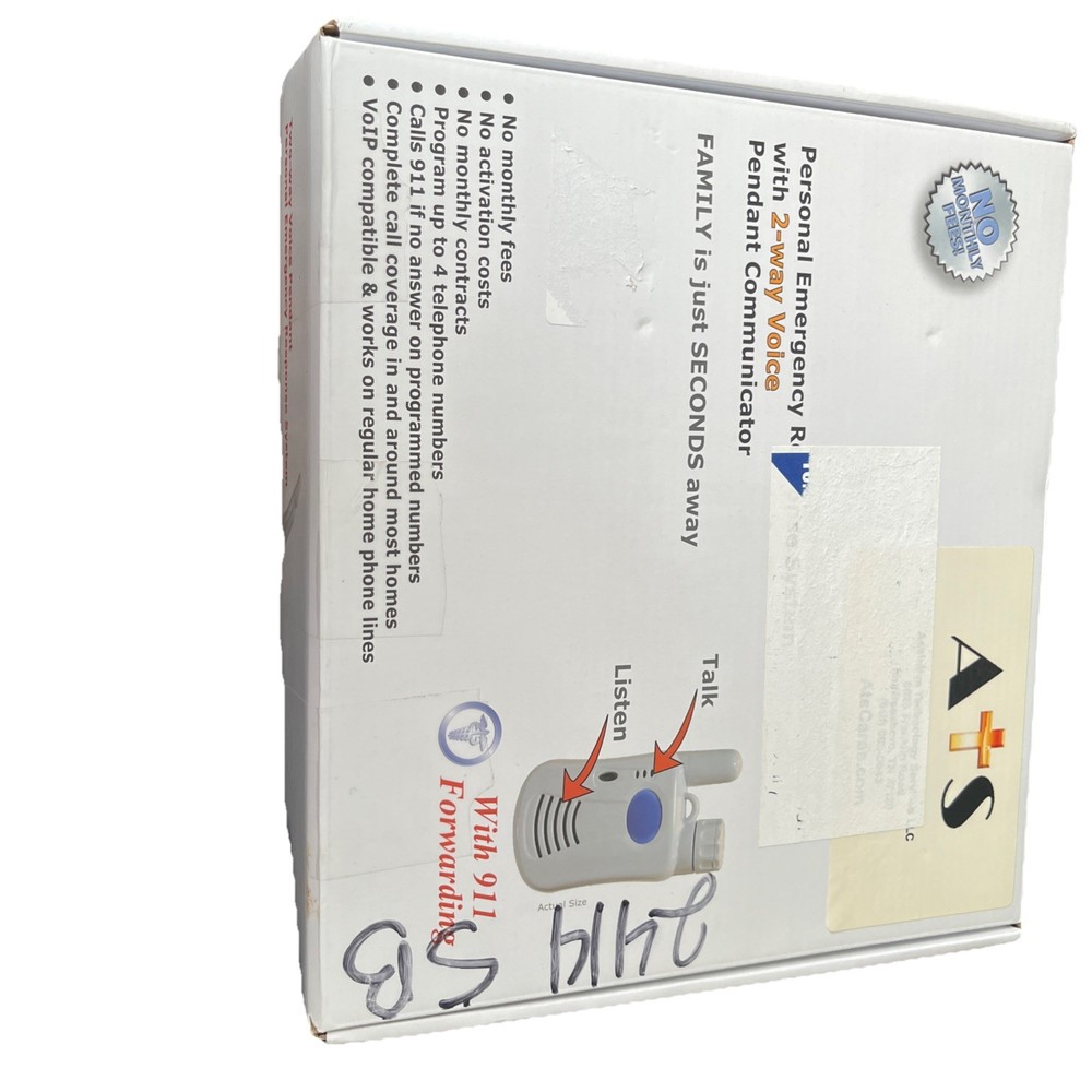 ATS Alert System Personal Emergency Response COMPLETE in Box 2-Way Voice Comm
