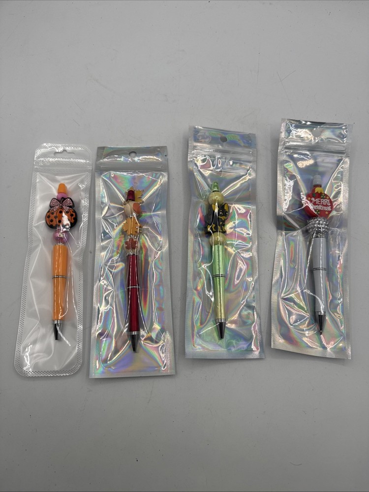 4 miscellaneous  beaded pens set Cute