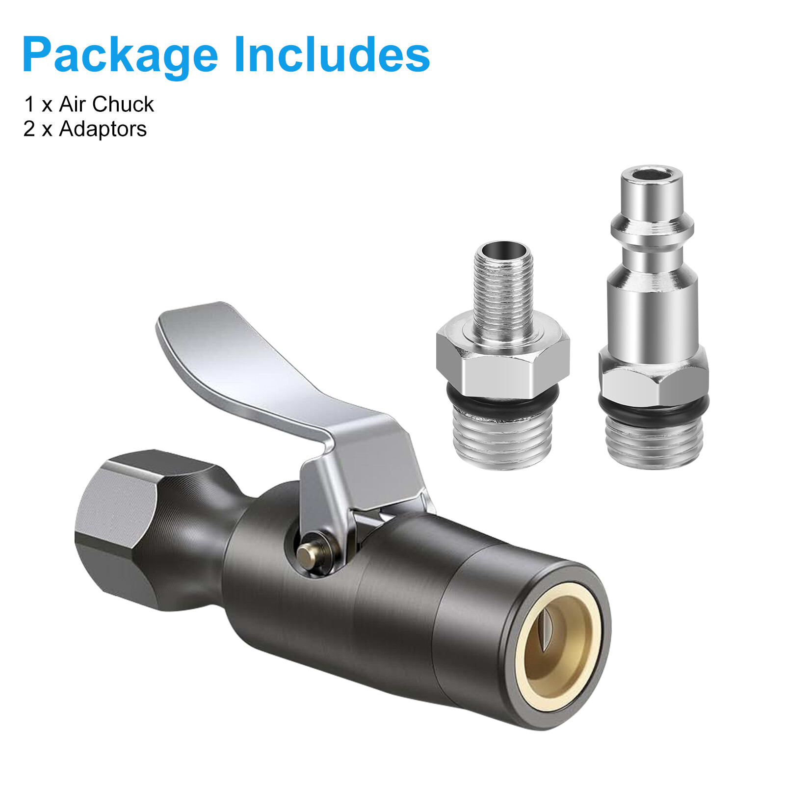 200PSI Tire Inflator Lock-on Air Chuck Heavy-Duty Compatible with Schrader Valve