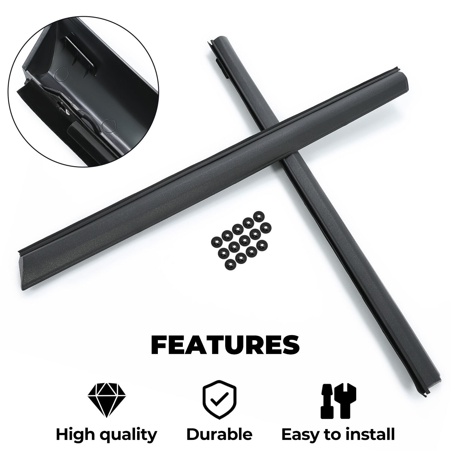 For Camaro / Firebird DP92 1982-1992 Inner Door Panels Top Rails w/ Window Felt