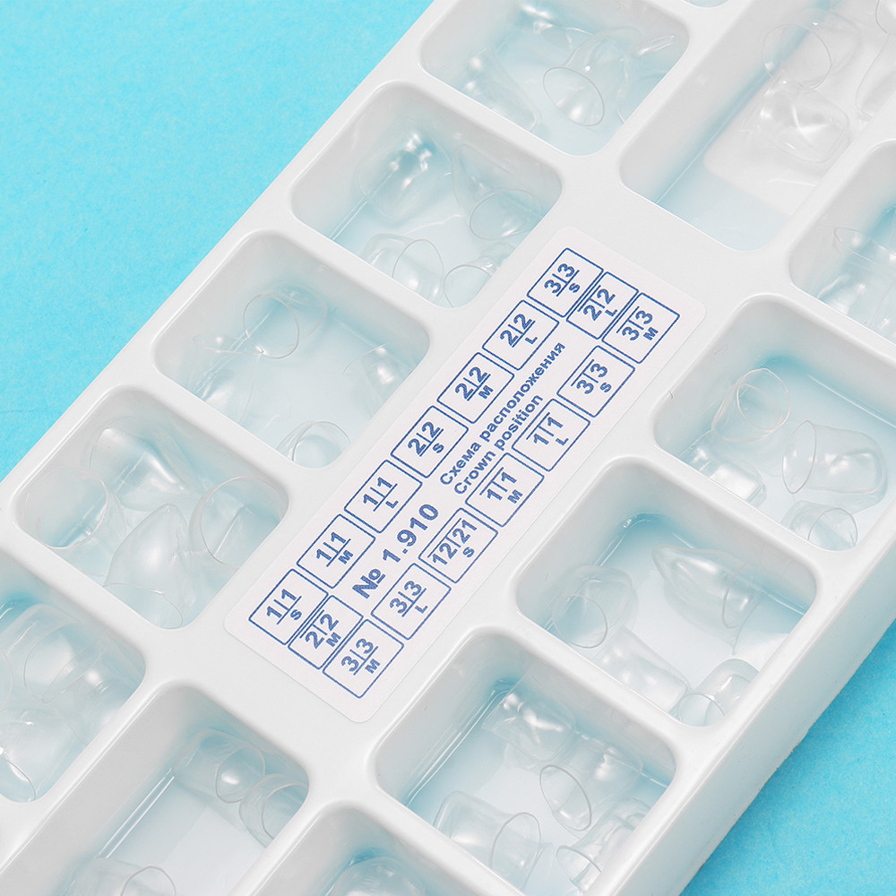 64pcs Transparent Deciduous Crowns Children Temporary Preformed tooth Pre-crown