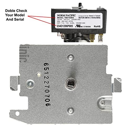 Dryer Cycle Control Timer NORM PACIFIC Model TMD1EM03-234D1296P005 (Model)