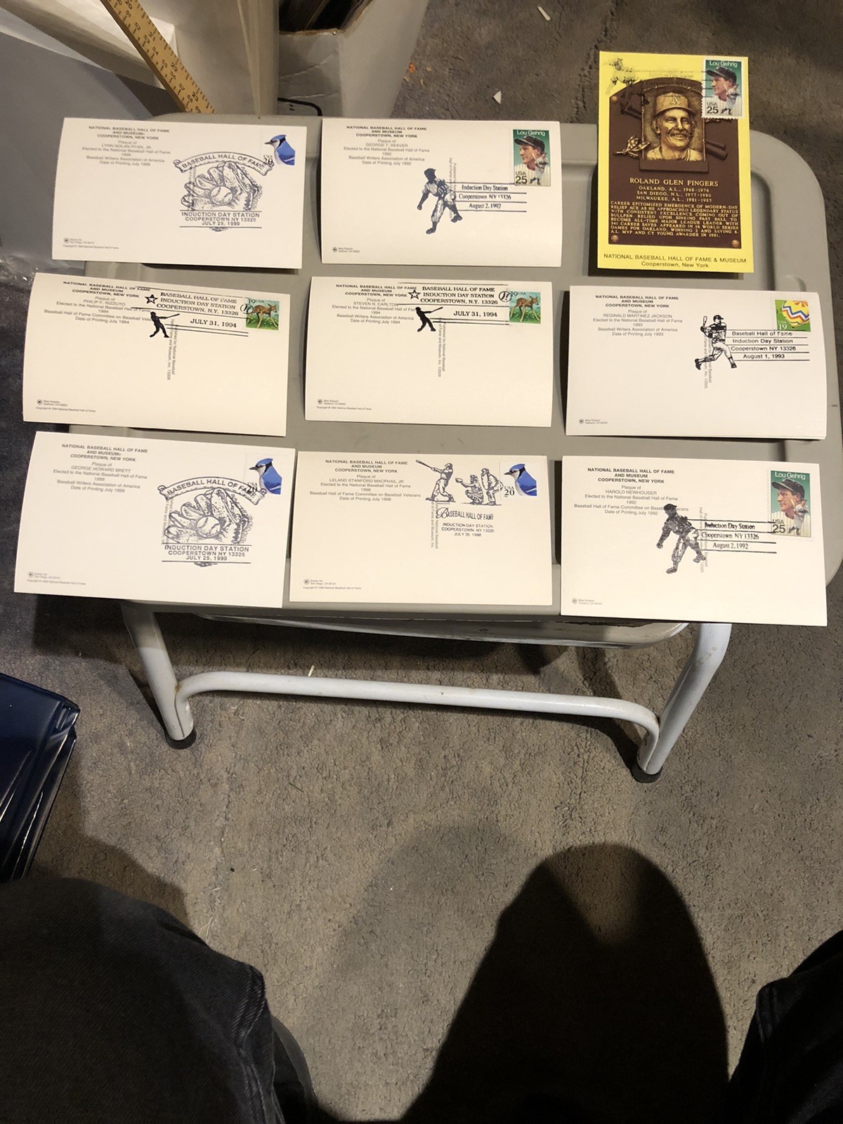 Baseball Hall Of Fame Plaque Lot (9)-All Cancelled On Induction Date-Ryan-Brett+