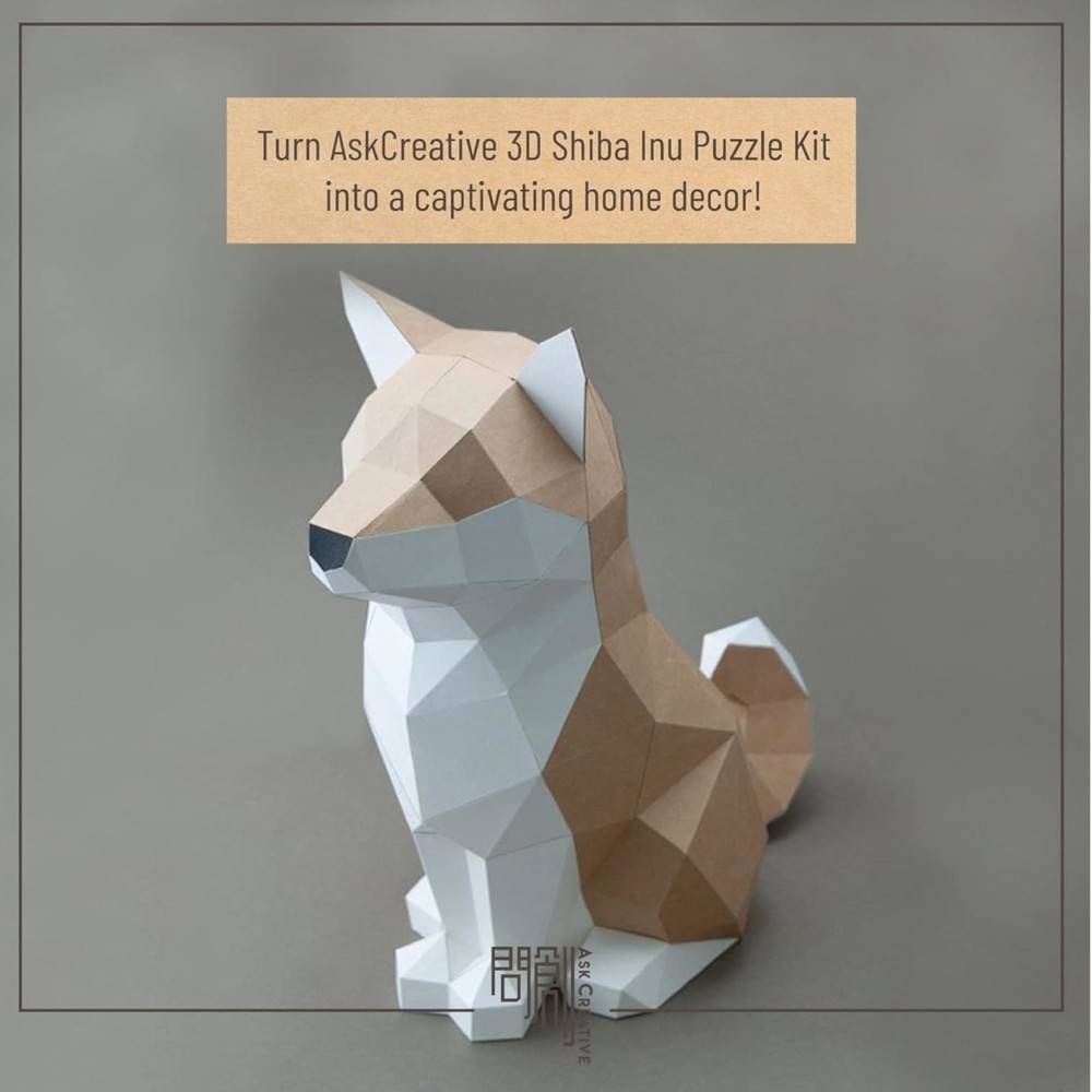 Mayde AskCreative 3D Puzzles (Shiba Inu - Brown, Small)