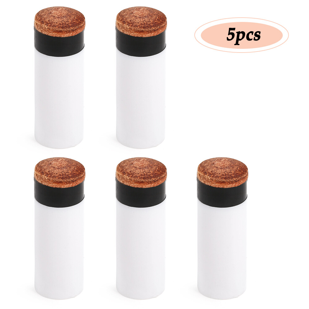 5PCS Screw-on Tips with Pool  Stick Ferrules Billiard  Head Q7A6