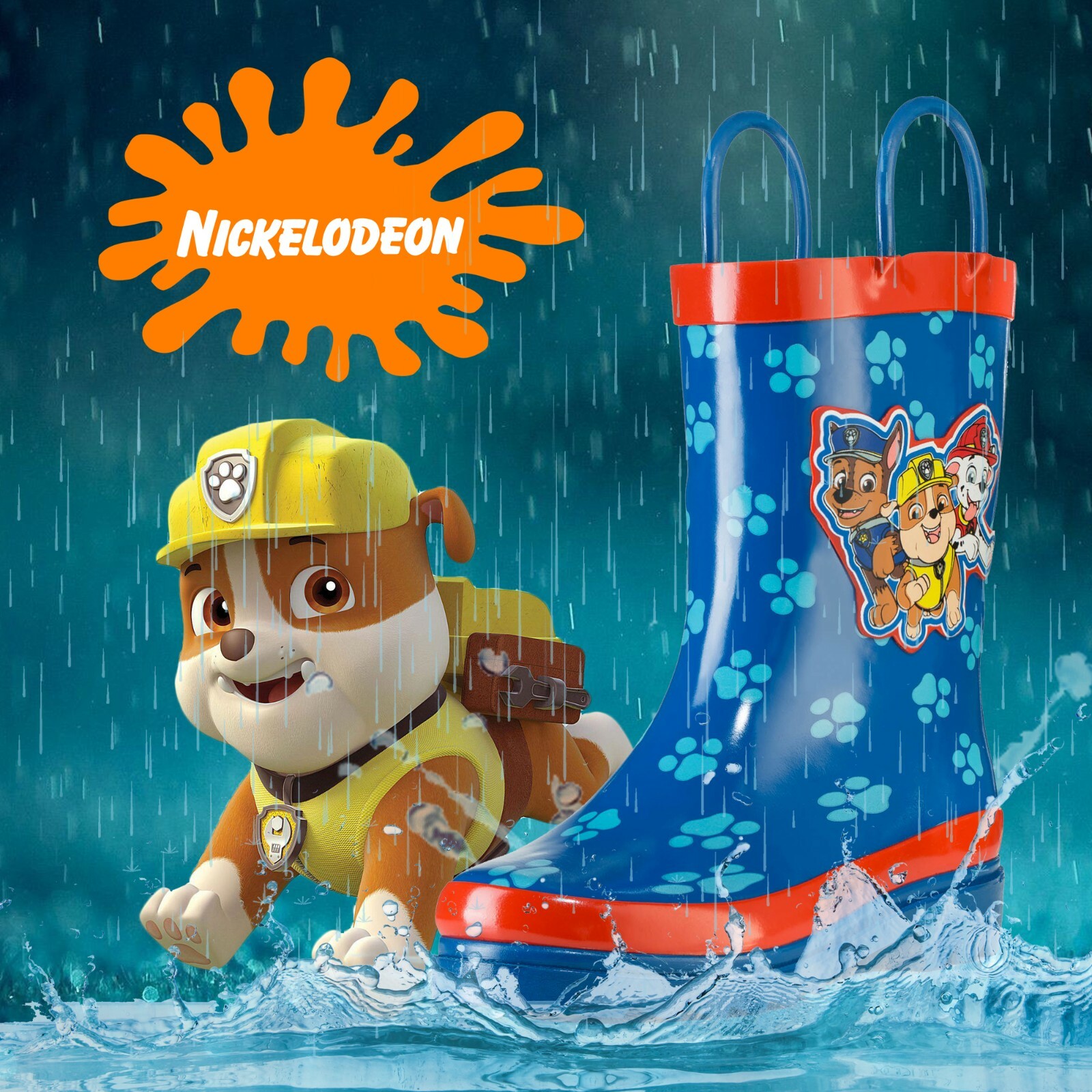 Nickelodeon Kids Boys' Paw Patrol Character Printed Waterproof Rubber Rainboots
