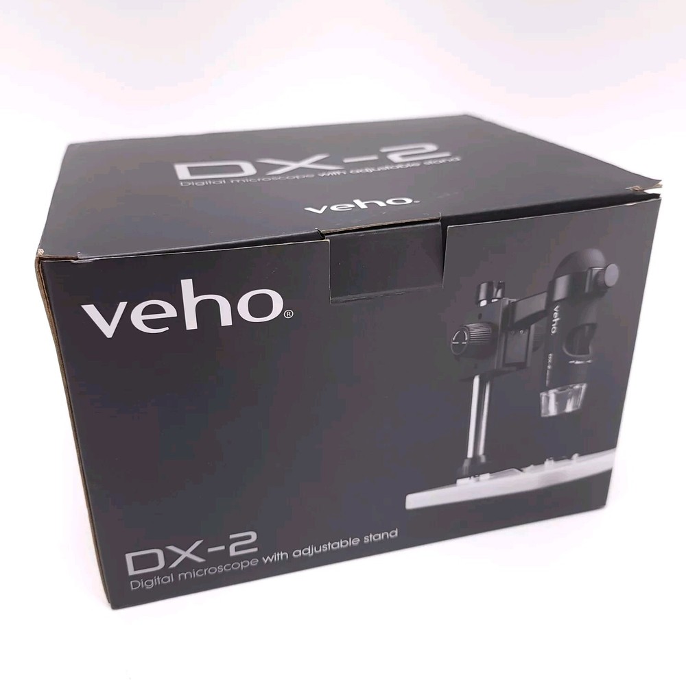 NEW veho Discovery DX-2 5MP Digital USB Microscope Adjustable Stand JPEG AVI LED