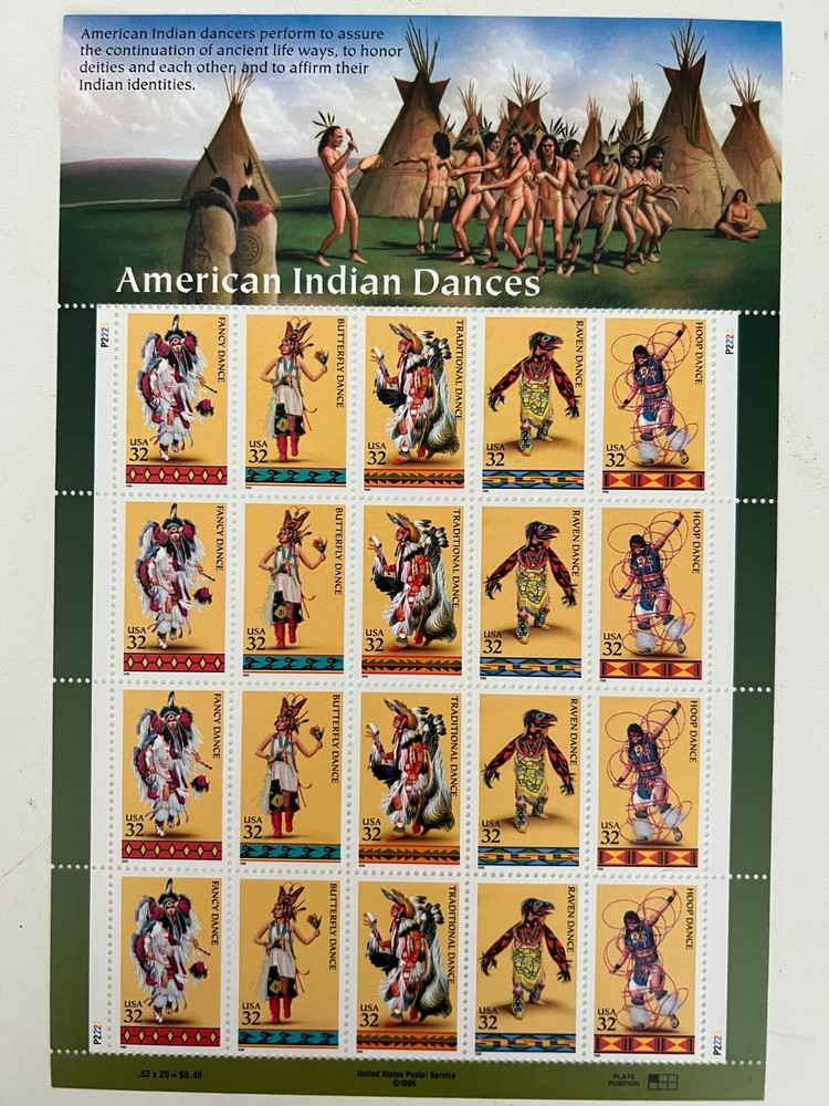 Scott #3076 32c American Indian Dances of 20 Stamps