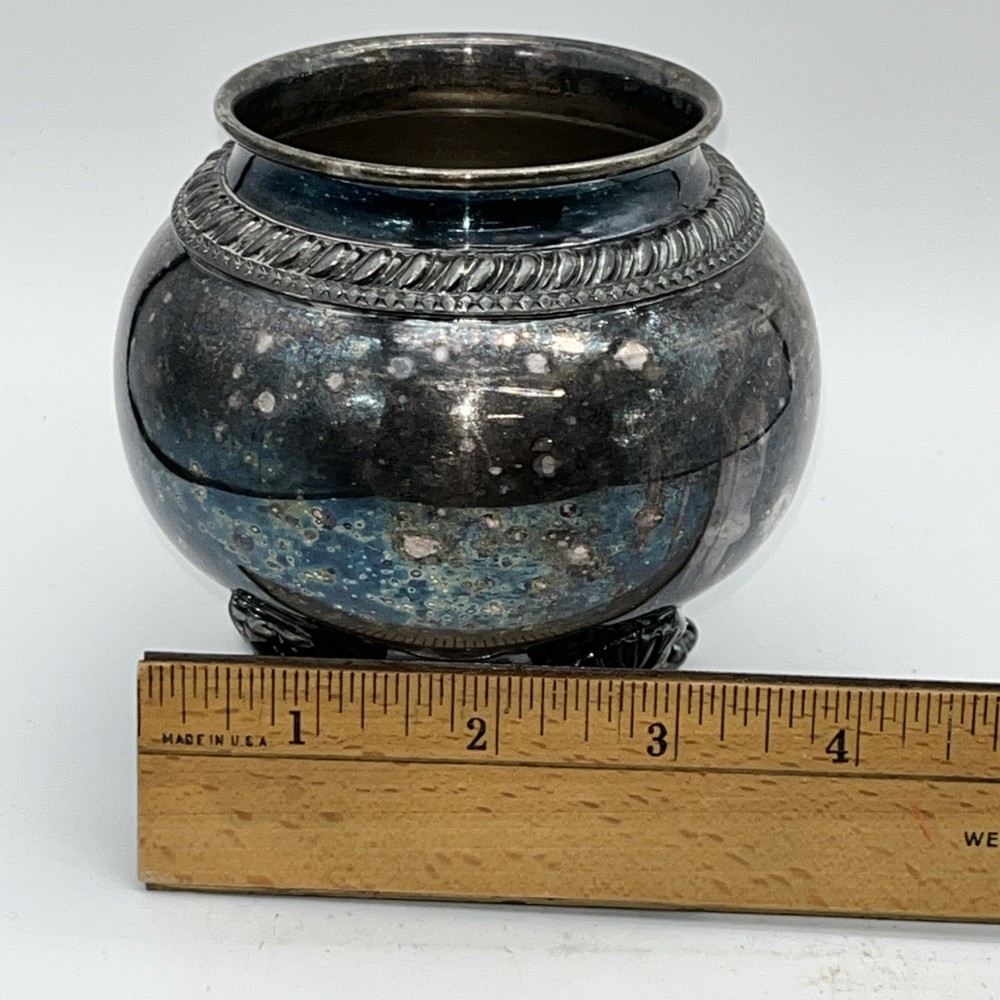 Vintage Silver On Copper Footed Bowl