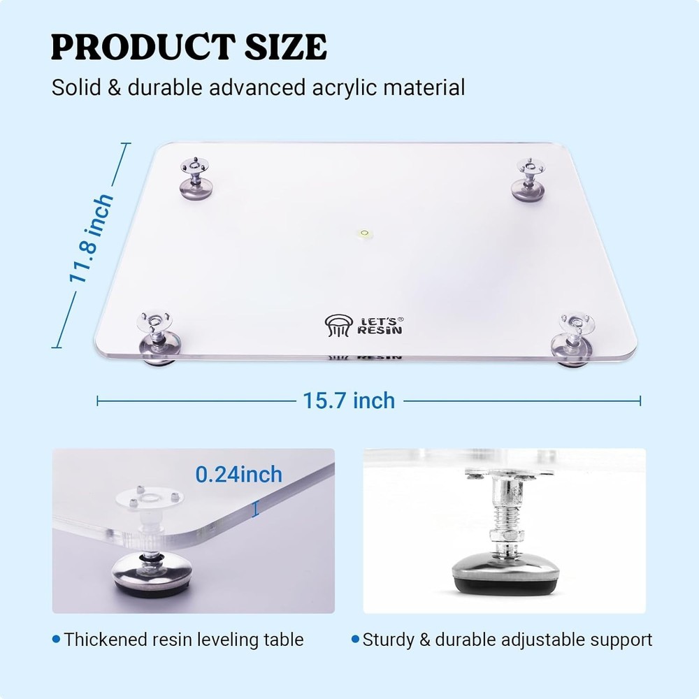 Multipurpose Acrylic Resin Leveling Table 16''x12'' for Flawless Craft Projects
