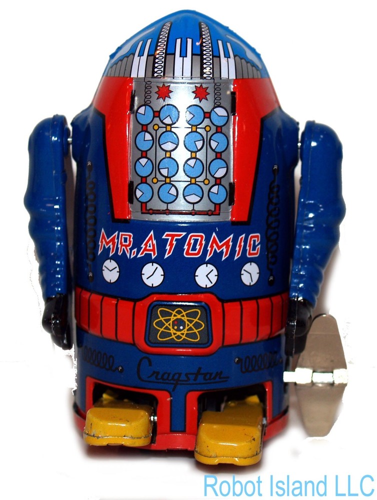 Cragstan Mr. Atomic Wind Up Blue #MS632