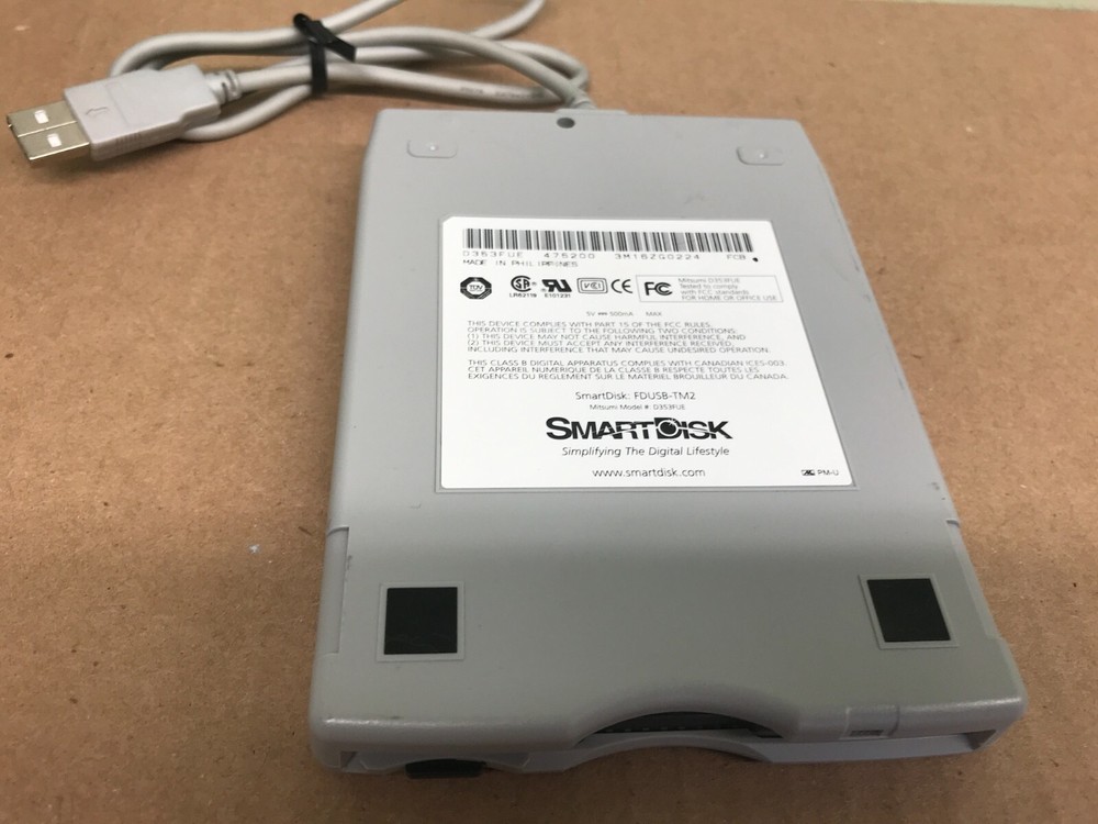 SmartDisk External Floppy Drive FDUSB-TM2 Mitsumi Model # D353FUE