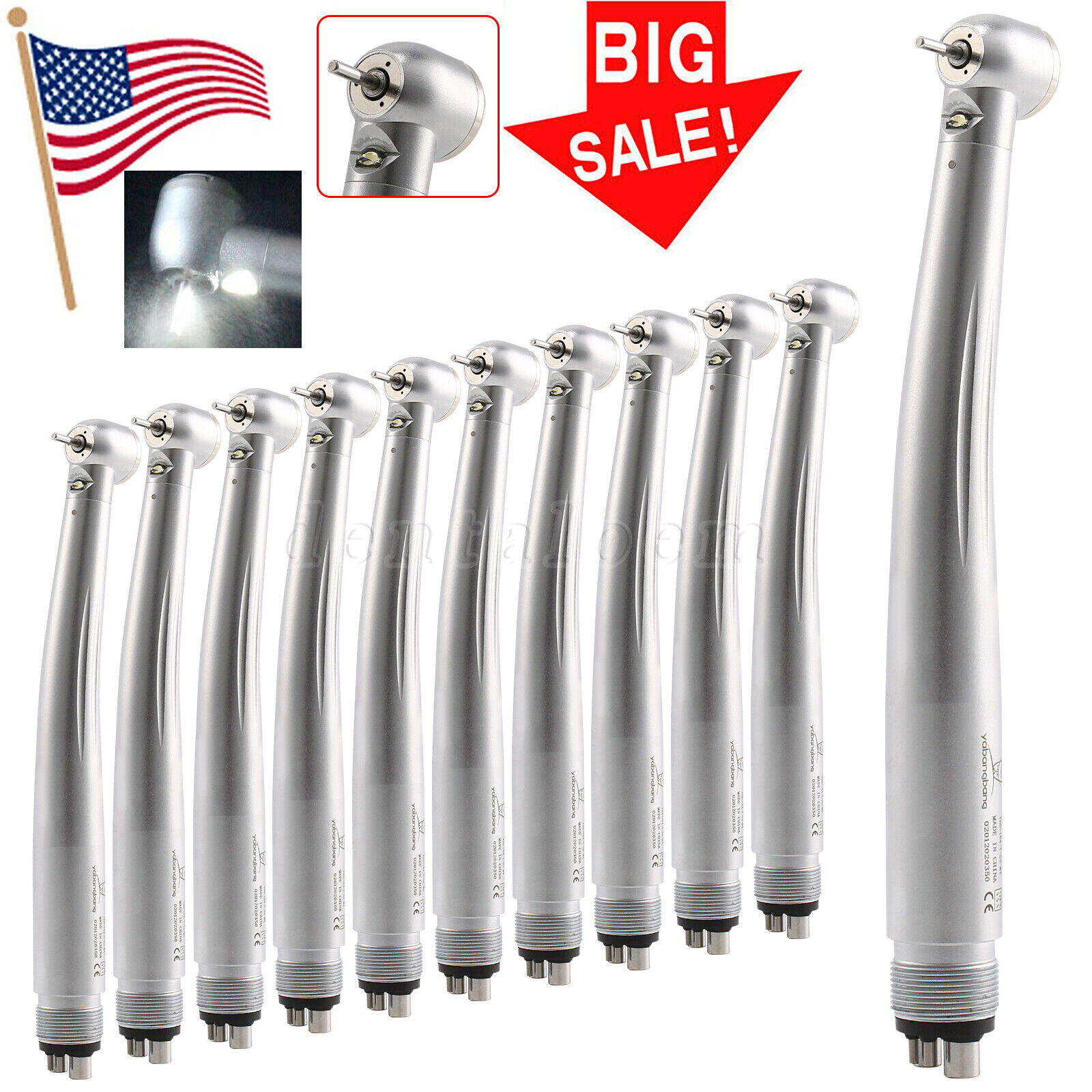 1-10 Yabangbang Dental (LED E-generator) High Speed Handpiece 4/2 Hole NSK Style