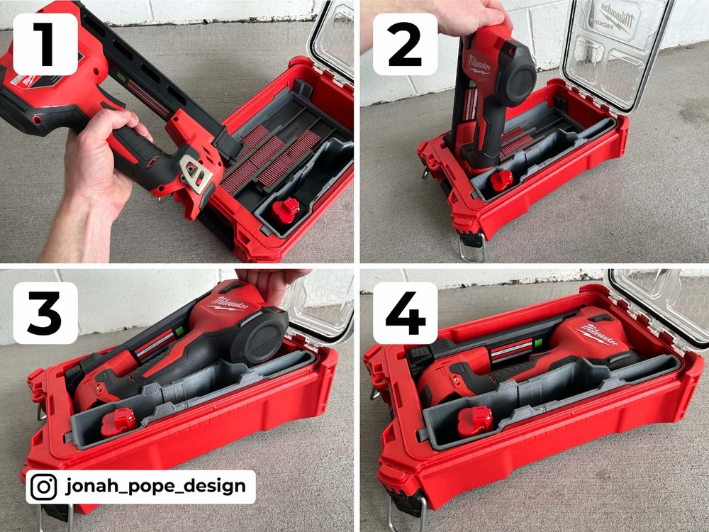 Milwaukee Packout Insert for M12 Cable Stapler | Jonah Pope Design (Insert-only)