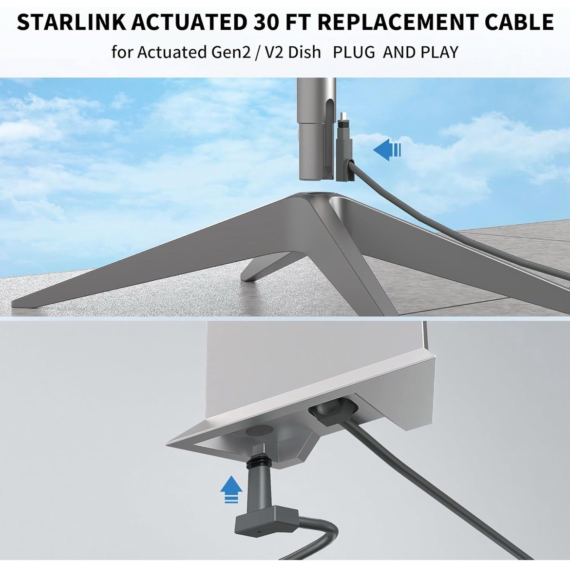 Gen 2 Cable for Starlink Replacement Cable for Star Link V2 Standard 30FT