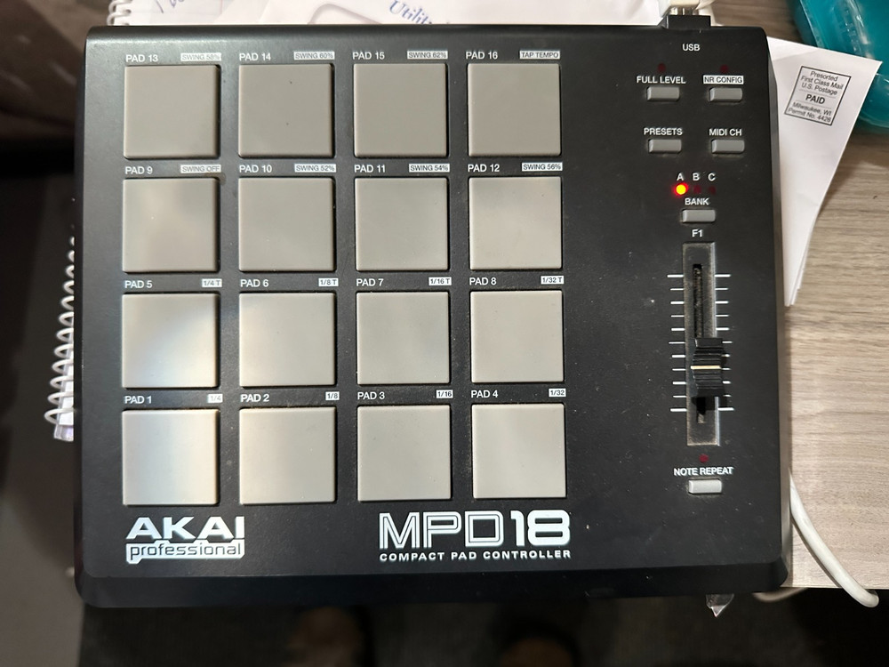 Pre Owned | Akai MPD18 Professional Compact Pad Controller Only - Grey