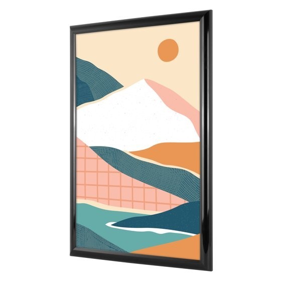 12" x 18" Rounded Photo Poster and Picture Frame Home Office Wall Decor, Black