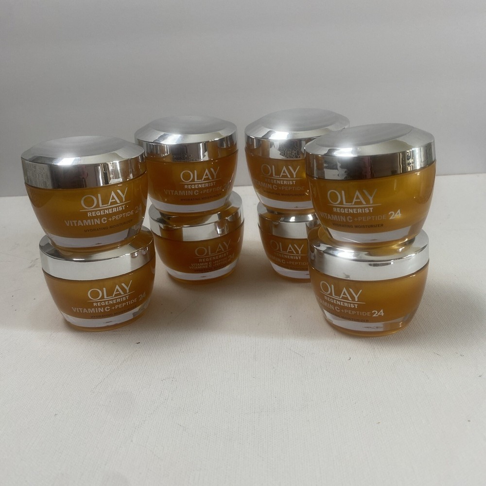 EMPTY OLAY Gold/Silver Jars And Lids.