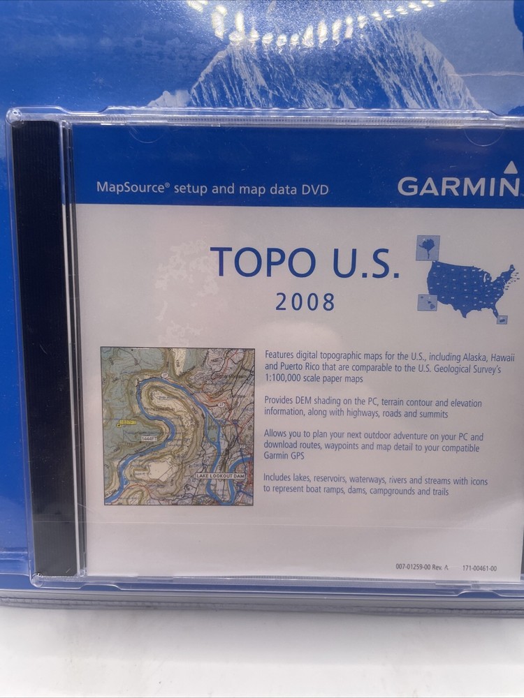 Garmin TOPO USA 2008 DVD MAPSOURCE SETUP DATA GPS MAPS NEW