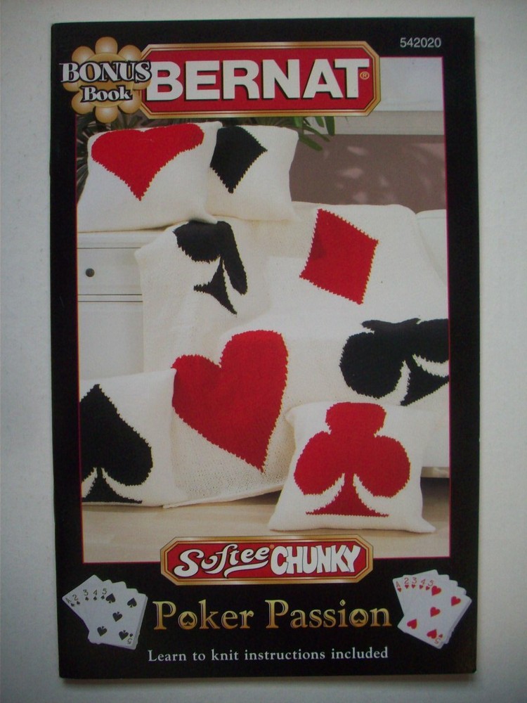 Poker Passion knit knitting pattern for afghan and pillows