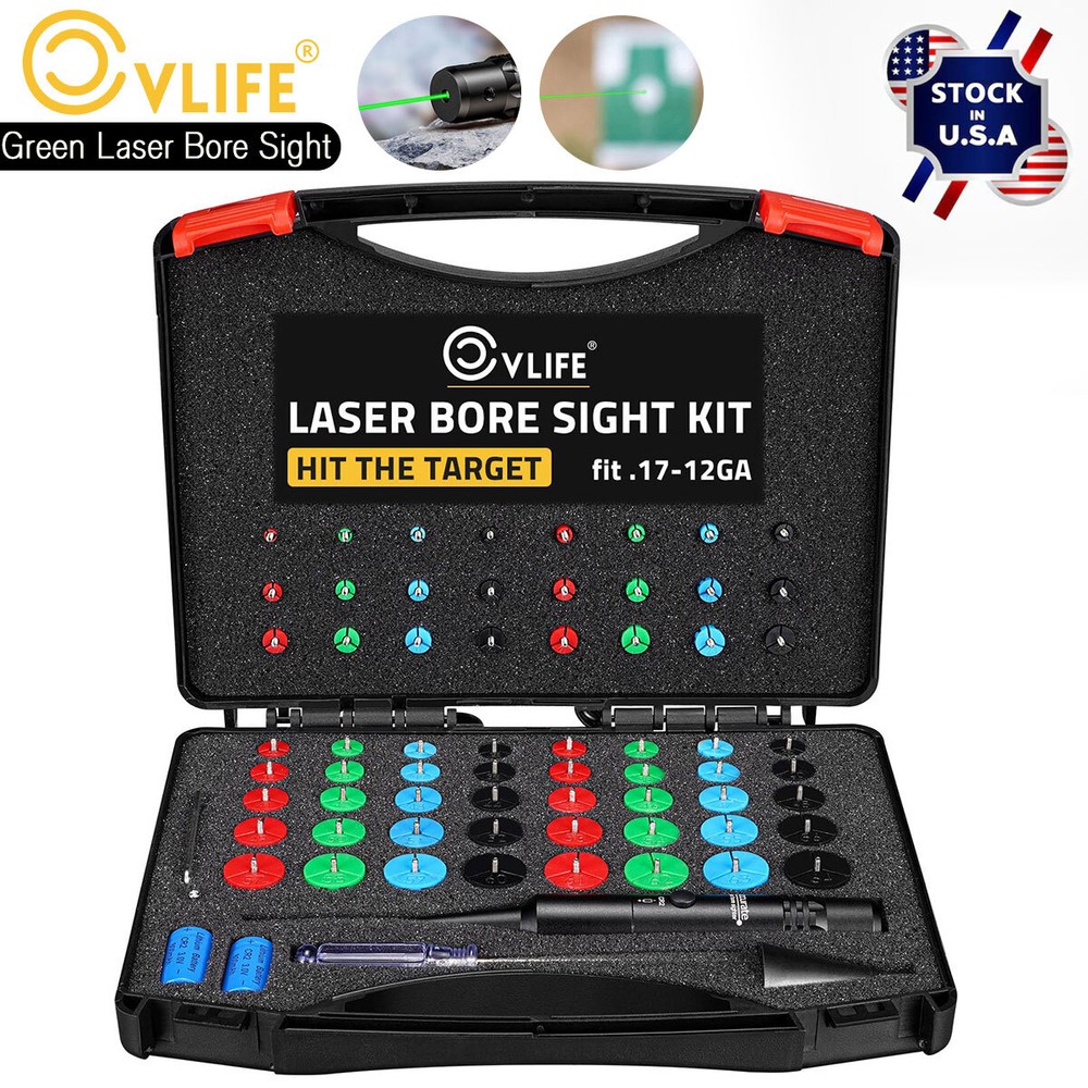 Professional Green Laser Bore Sight Kit 64 Multiple Caliber Upgraded Boresighter