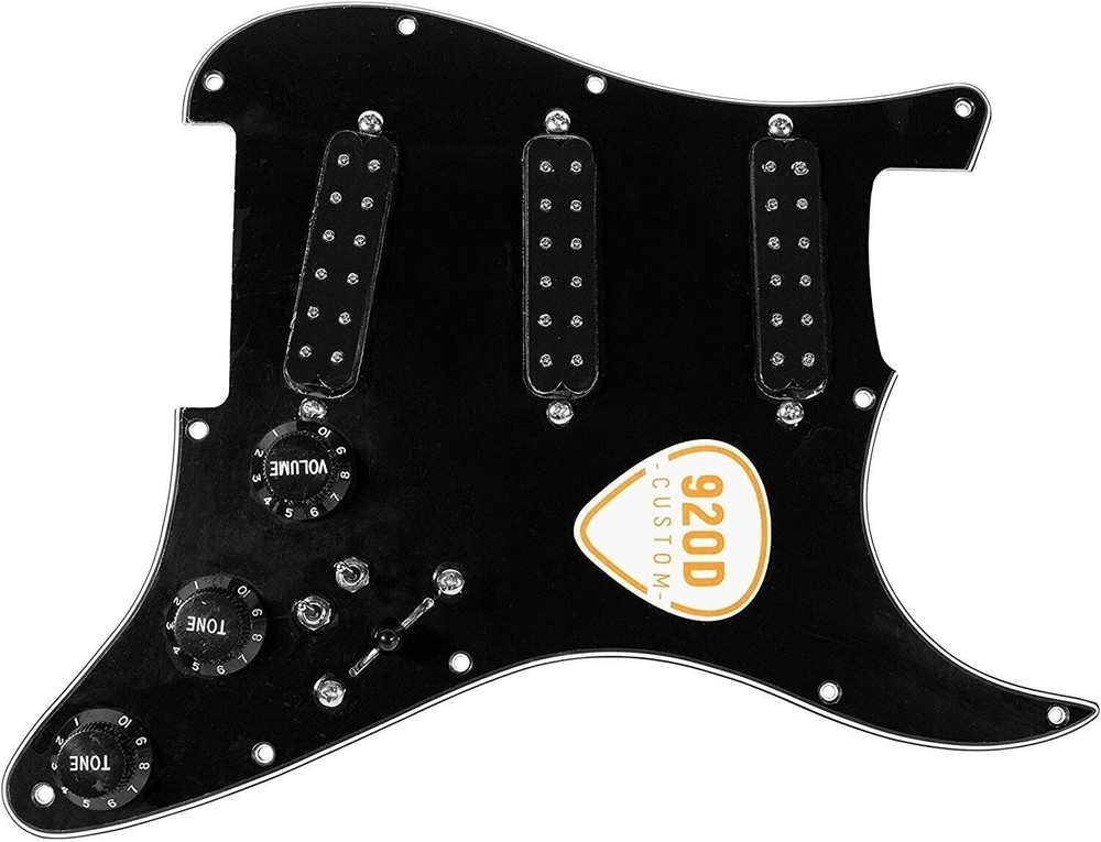 920D Custom Fiesta Polyphonics Loaded S-Style Pickguard Black 2 Toggle
