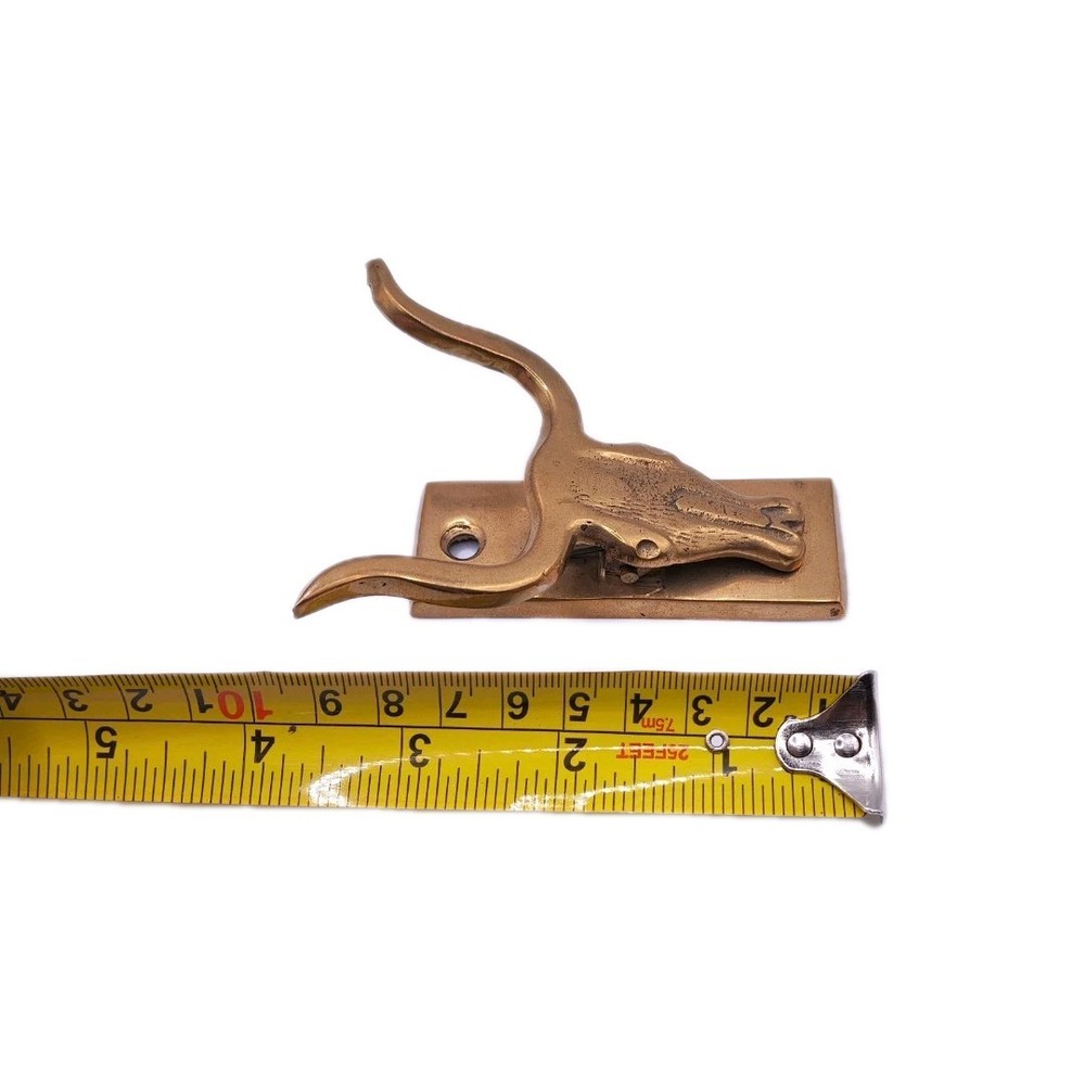Vintage Long Horn Steer Solid Brass Letter Note Holder Clip