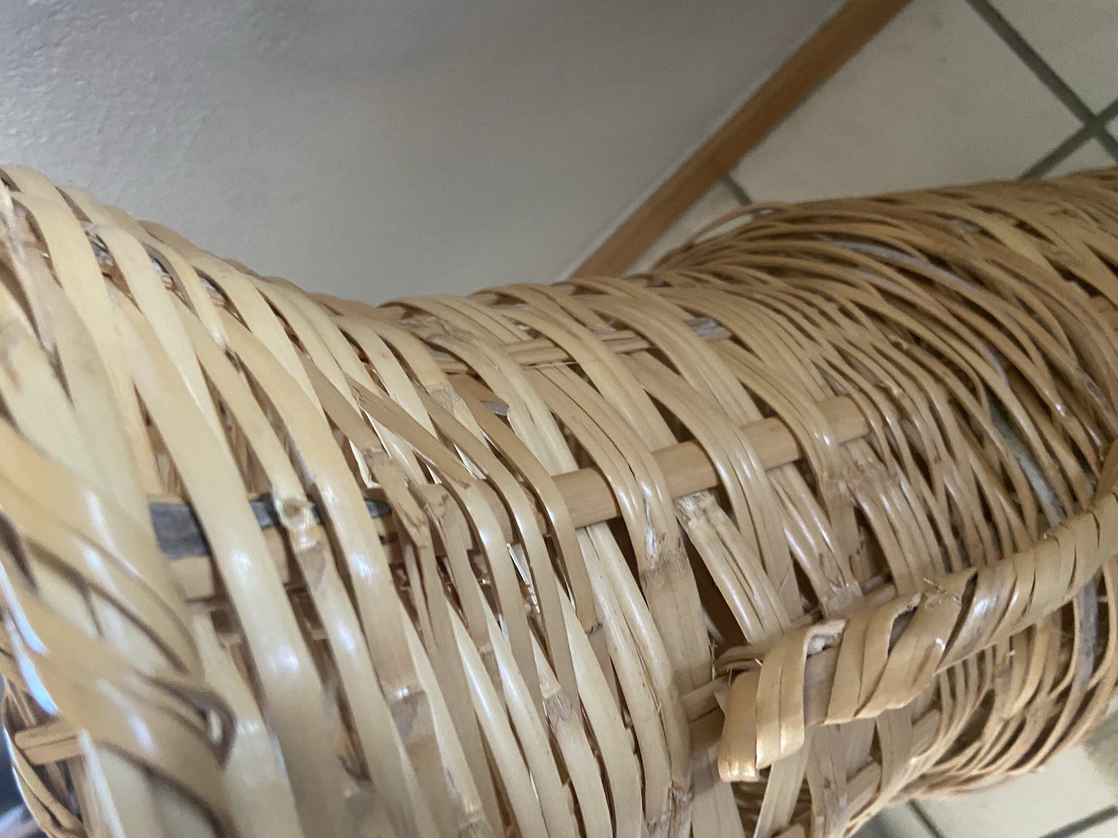 Vintage Boho Cane WalkingStick Umbrella Entryway Decoration Accent Wicker Rustic