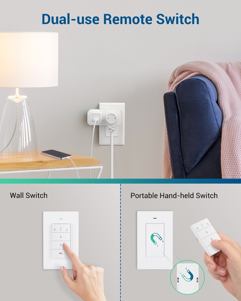 DEWENWILS Remote Control Outlet Wireless Light Switch, No Wiring, 100 Ft Range
