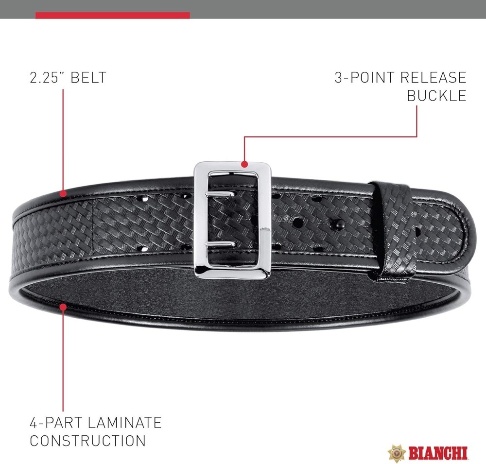 7960 Sam Browne Duty Belt - Chrome Buckle - Rectangular Snap