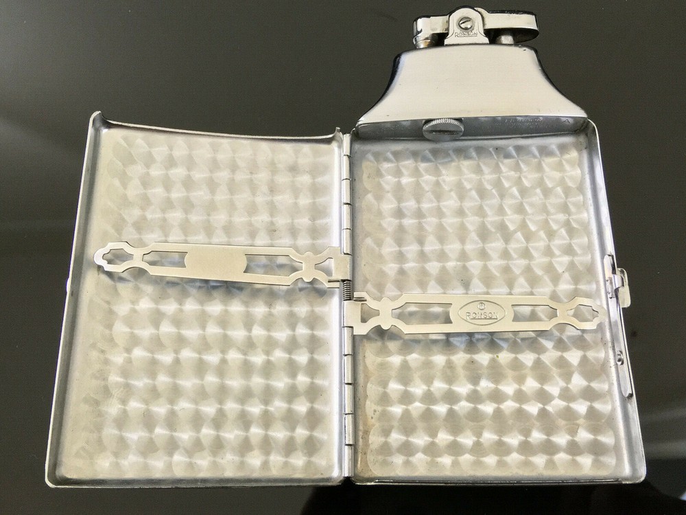 Vintage Ronson Cigarette Lighter & Case Combo