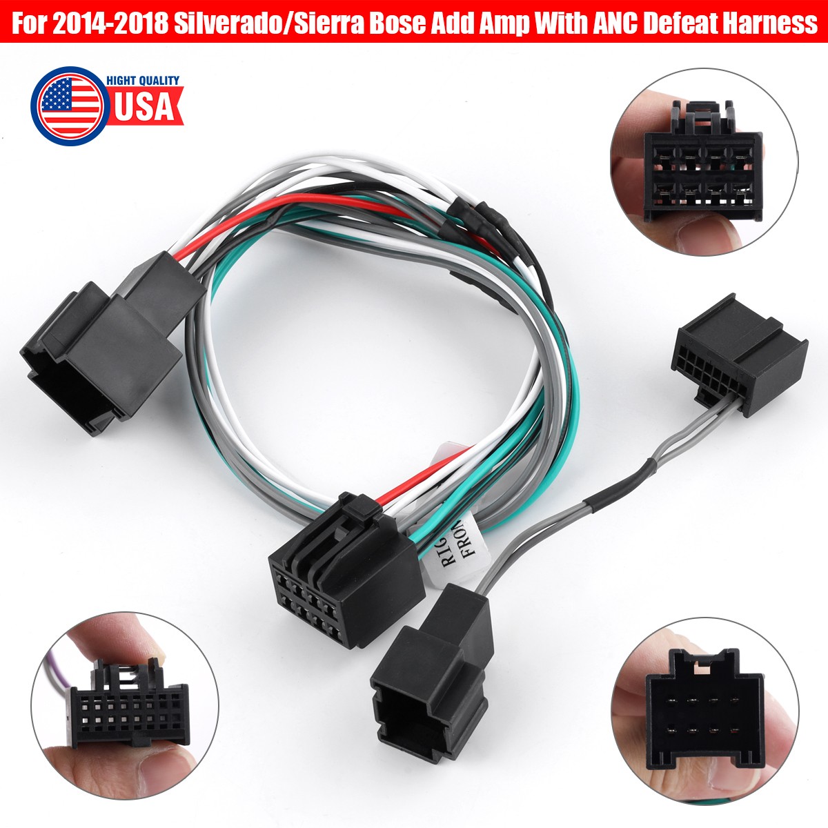 For 2019- 2025 Silverado/Sierra Bose Add Amp Adapter Kit With ANC Defeat Harness
