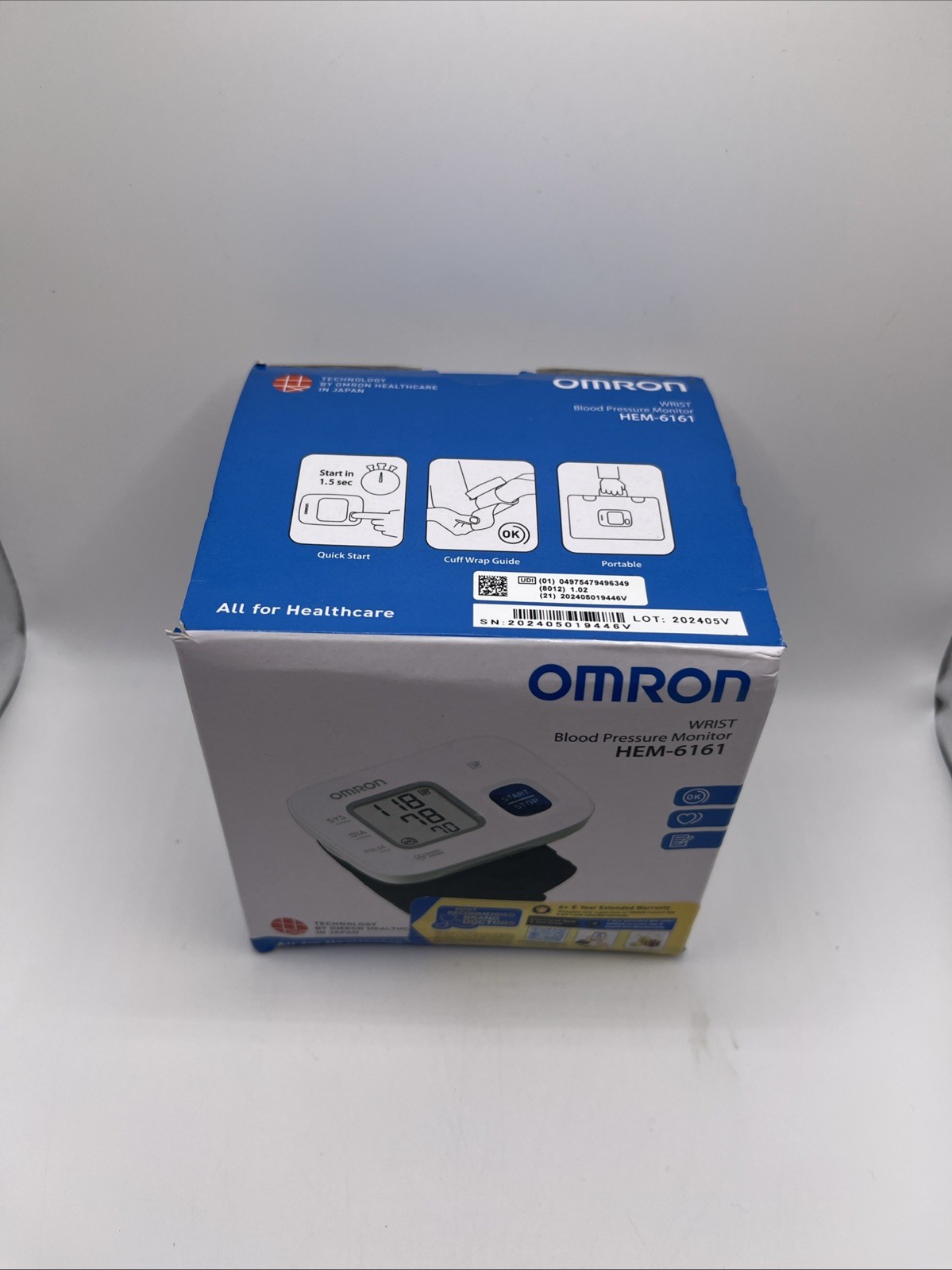 Omron HEM6161 Fully Automatic Wrist Blood Pressure Monitor. OPEN BOX FREE SHIP