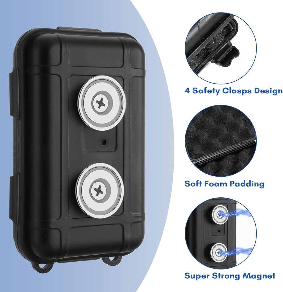 2 Pack Magnetic Key Holder Box - Waterproof & Dustproof Hide a Black