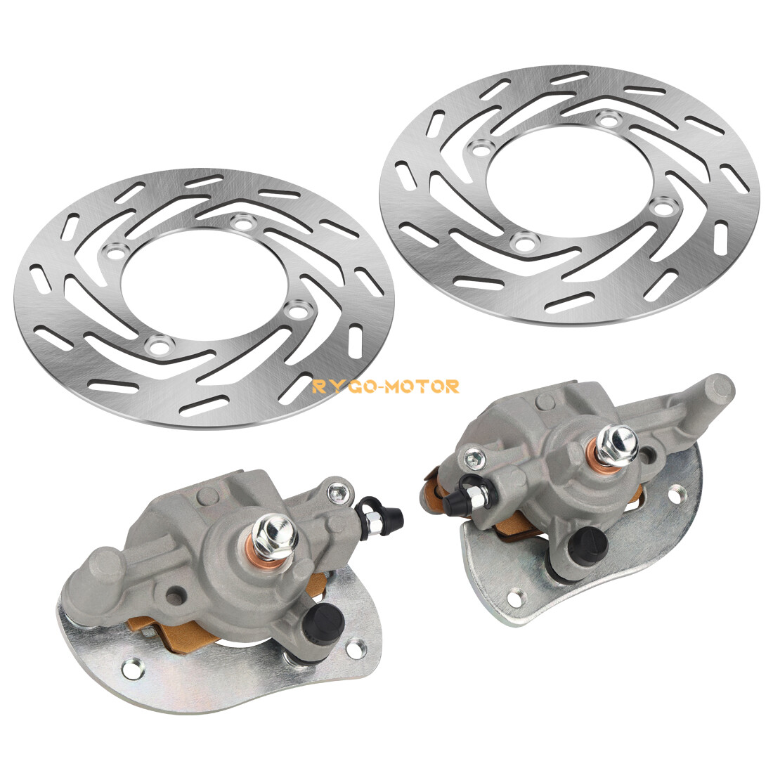 Front Brake Calipers & Disc Rotors for Yamaha Grizzly 700 YFM700 4x4 2007-2020