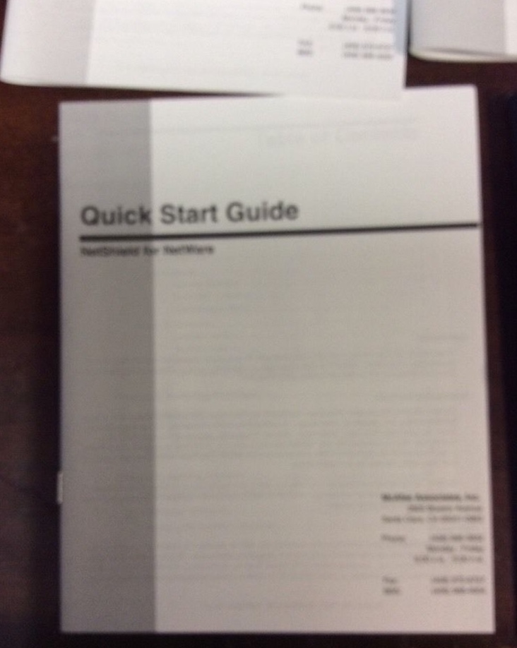 McAfee NetShield Security Suite Version 3.0 10 Nodes Computer Software Manuals