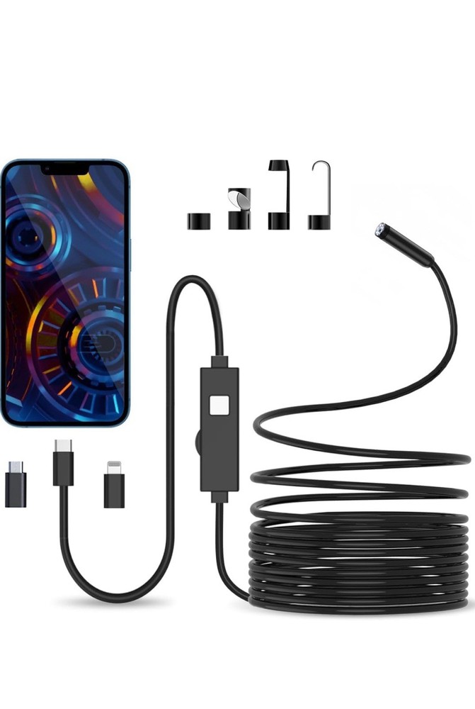 Endoscope Inspection Camera with Light, USB Wireless Dual Lens Borescope Camera