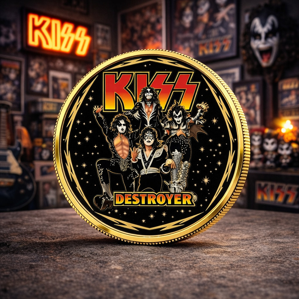 KISS Destroyer Band Challenge Coin - Rock Legend Demon Starchild Commemorative
