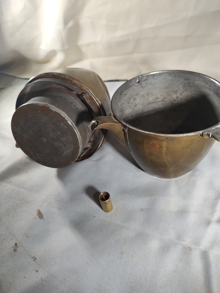 Vintage Coffee Pot: Solid Brass Tin Lined Interior European