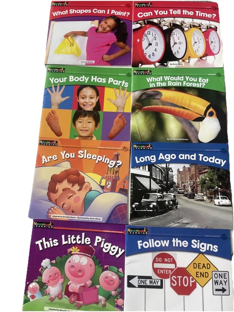 8 Newmark Learning Books: PreK-1st Grade Easy Reader, Slightly used