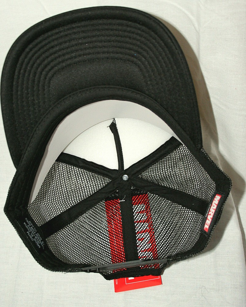 Marvel Comics Deadpool Logo Mesh Baseball Cap Hat New Tags Plastic Snap OSFM