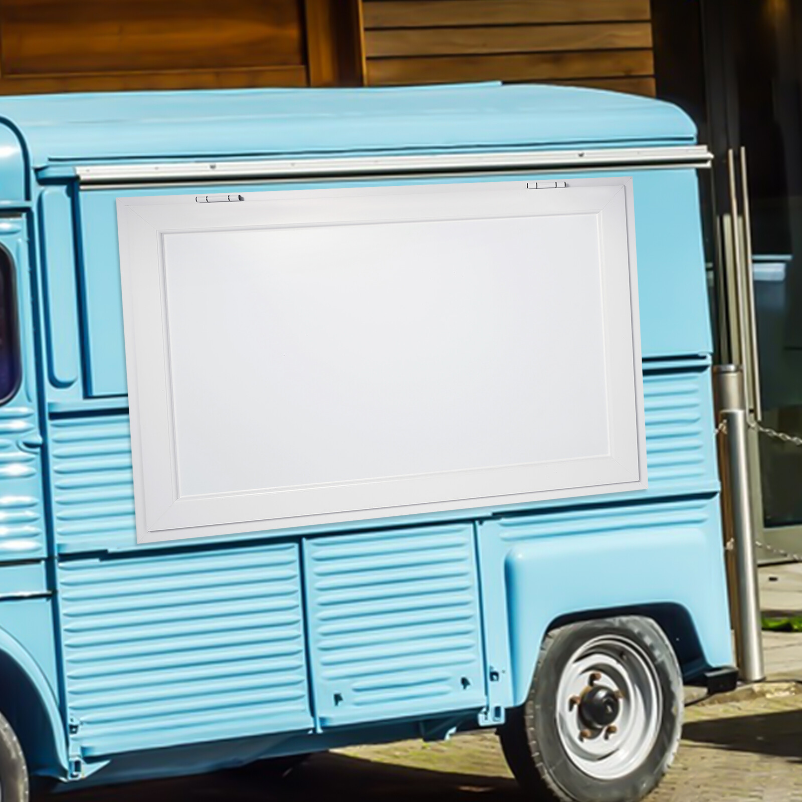Food Truck Service Door Concession Stand Trailer Serving Window Awning White