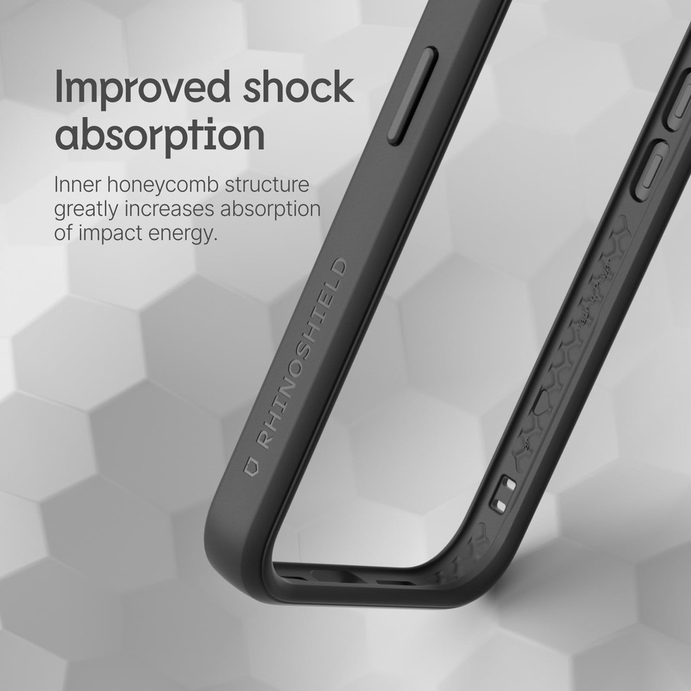 RhinoShield CrashGuard iPhone 15 Bumper Case Slim Shock Absorbent Platinum Gray