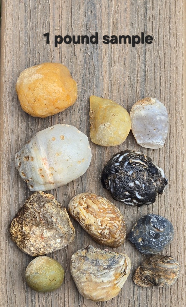 Oco Agate Geodes Whole - Mine Run Rough - 1 Pound Lb - Mostly Solid Agate