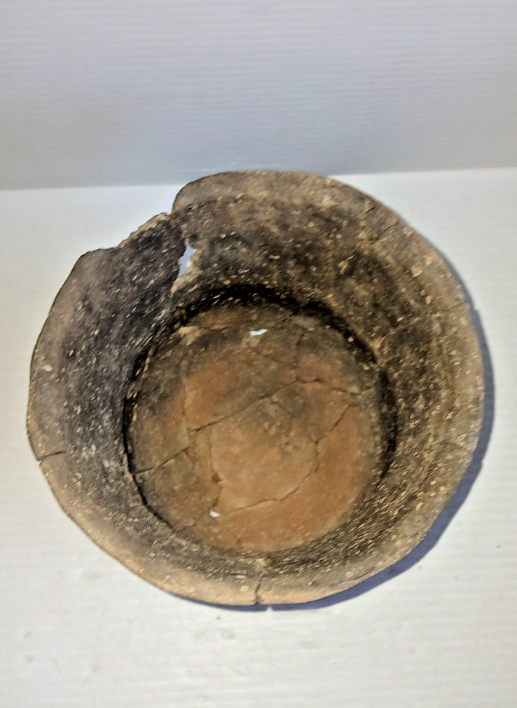Pre-Columbian Native American Indian Mississippian Partial Pottery Jar Artifact