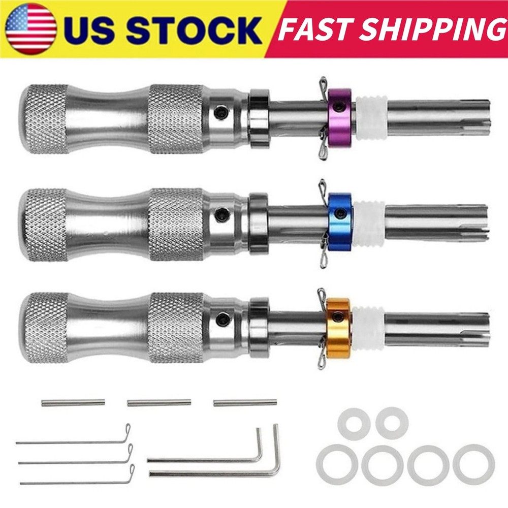 3PC 7 Pin Advanced Tubular Lock Tool Set For Padlock Hook Tool Seal Pick Puller