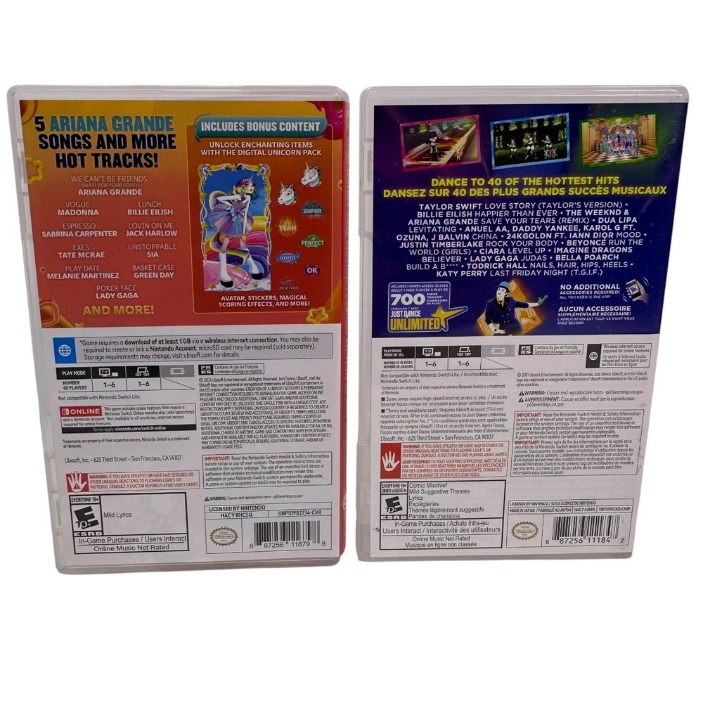 Just Dance 2025 & 2022 Nintendo Switch Case ONLY Bundle w/ UNTESTED Bonus Code