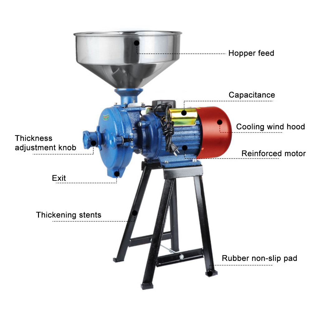 3000W Electric Grinder Mill Dry Feed/Flour Mill Cereals Grain Corn Wheat 110V