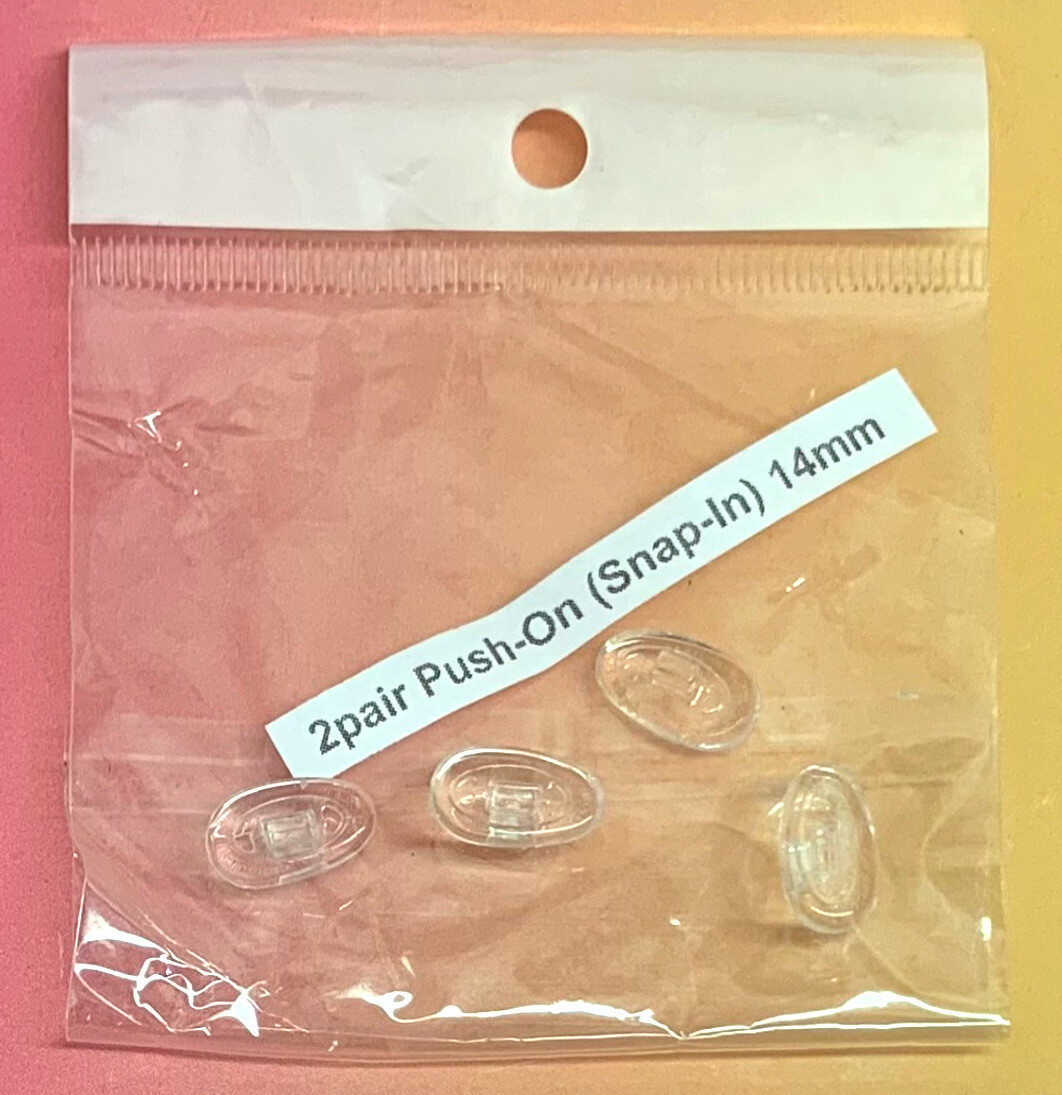 😎 2 Pair:14mm Push-On Snap-In Nose Pads for EyeGlasses Sunglasses Nike Flexon